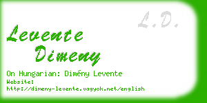 levente dimeny business card